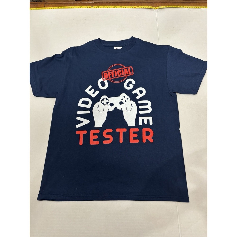 Official Video Game Tester Youth Medium‎ Navy Short Sleeve T Shirt